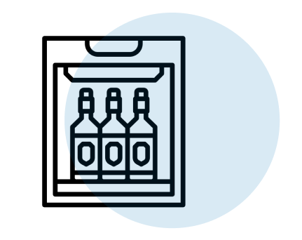 Wine cooler icon representing wine cooler repair services offered by JCC Heating and Cooling.